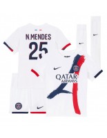 Paris Saint-Germain Nuno Mendes #25 Venkovní dres pro děti 2024-25 Krátký Rukáv (+ trenýrky)